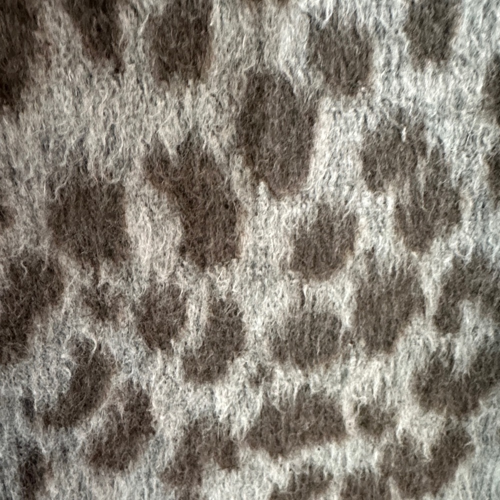 Old Navy Relaxed Soft Brushed truffle Leopard Print Women's wool blend Pea Coat - Picture 9 of 9